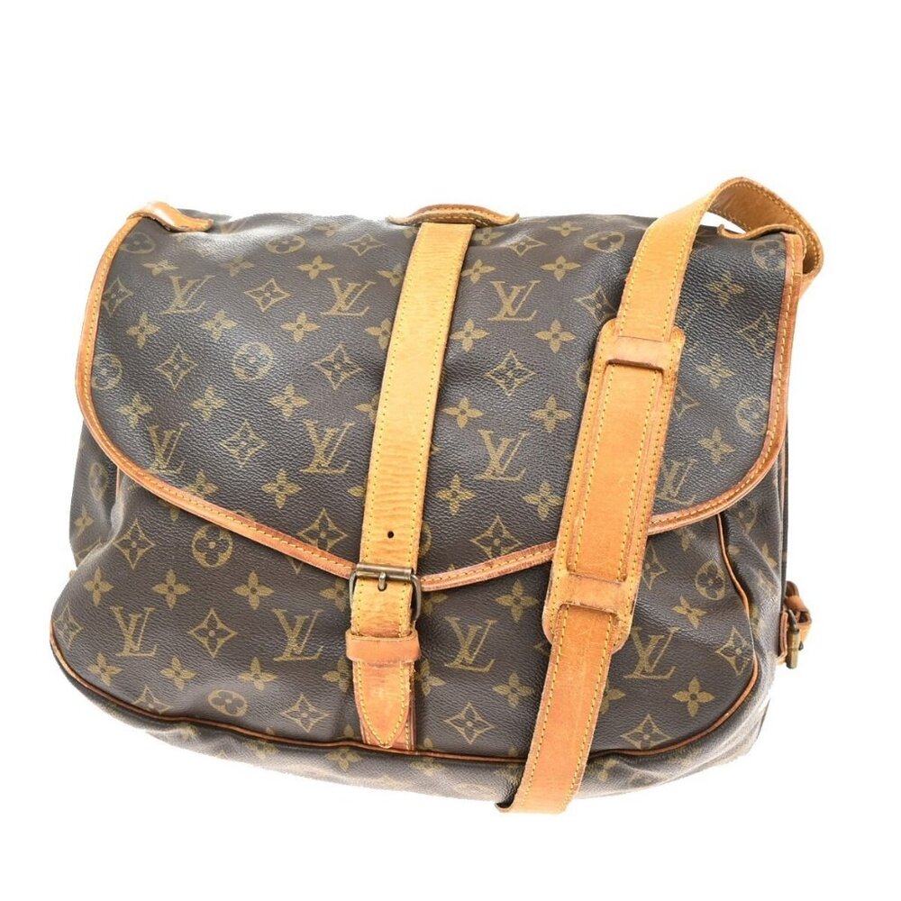 LOUIS VUITTON Saumur 35 Shoulder Bag Monogram Leather BN France